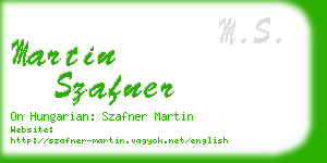 martin szafner business card